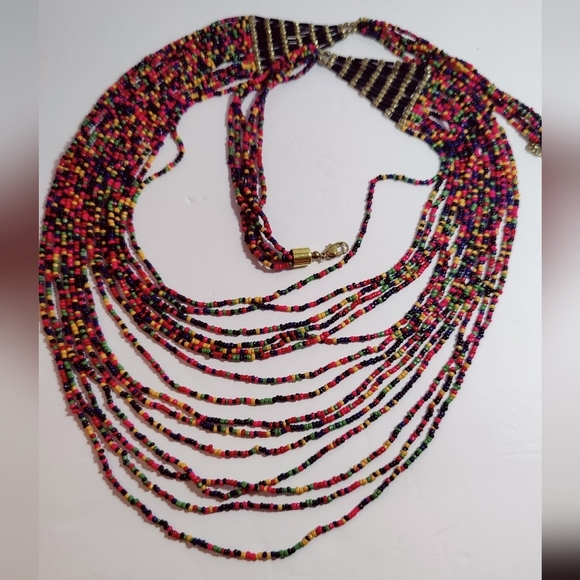 Charming Charlie Colorful Seed Bead Necklace and Earrings New - Picture 4 of 14